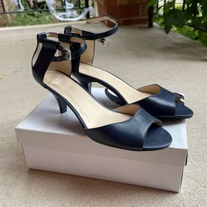 Nine West Navy Blue Heels with Ankle Strap Size 11